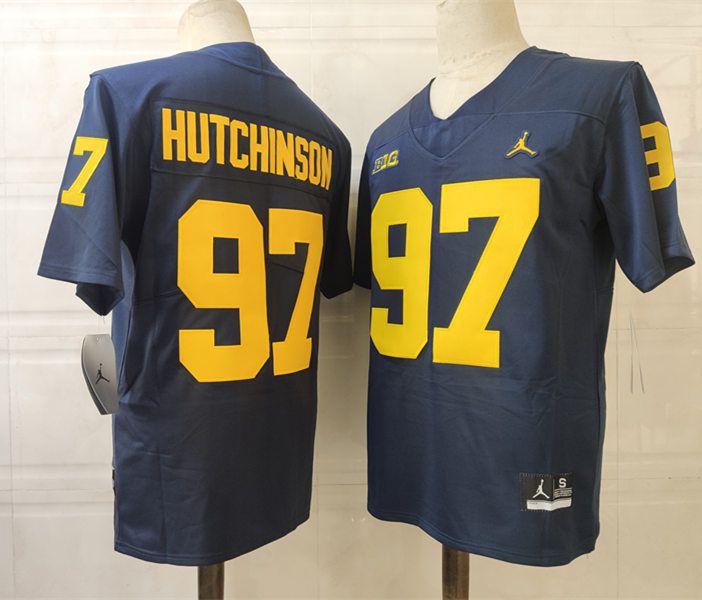 Men Michigan Wolverines #97 Hutchinson Blue 2024 Vapor NCAA Jersey->indianapolis colts->NFL Jersey